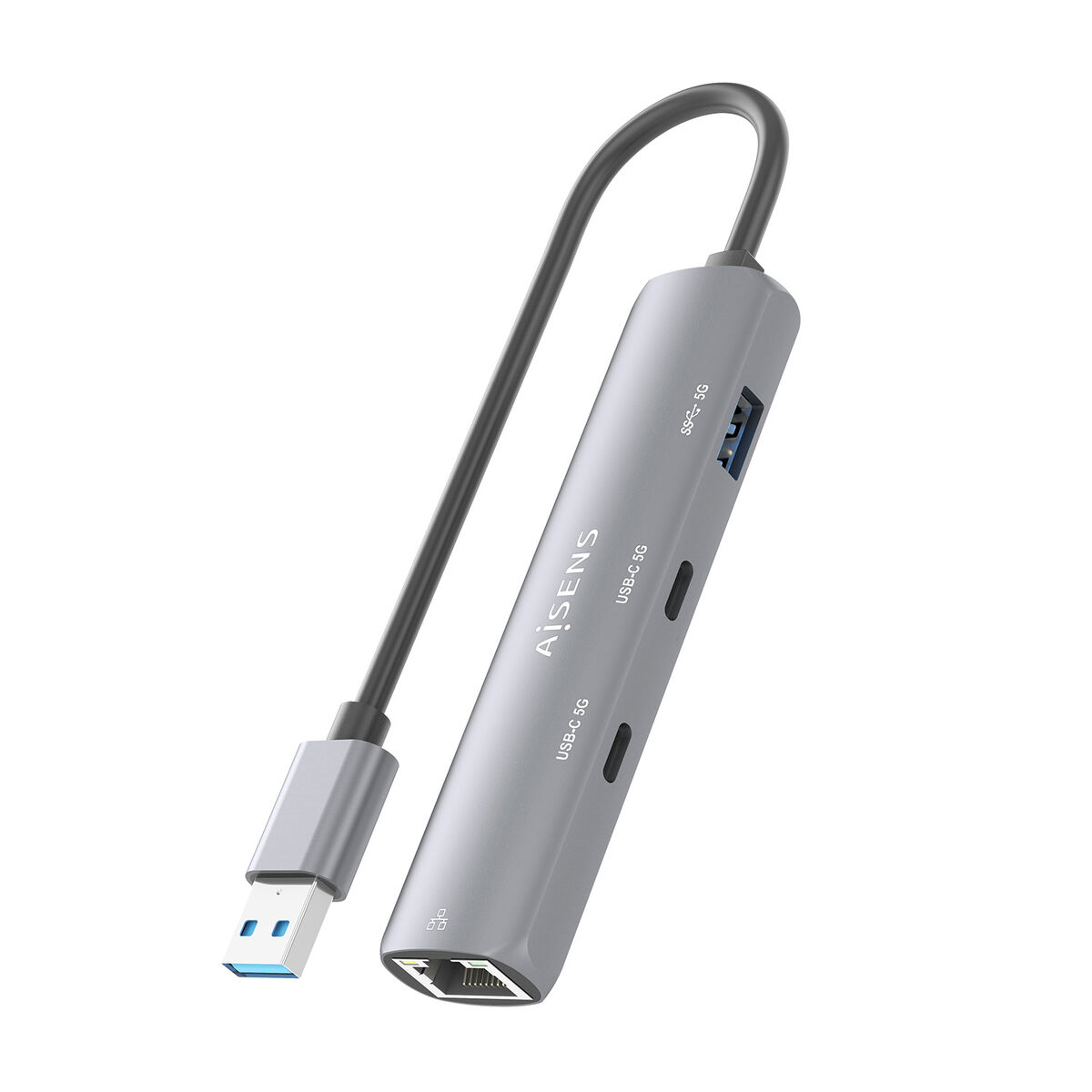 USB-HUB Aisens ASUC-4P036-GR Grå