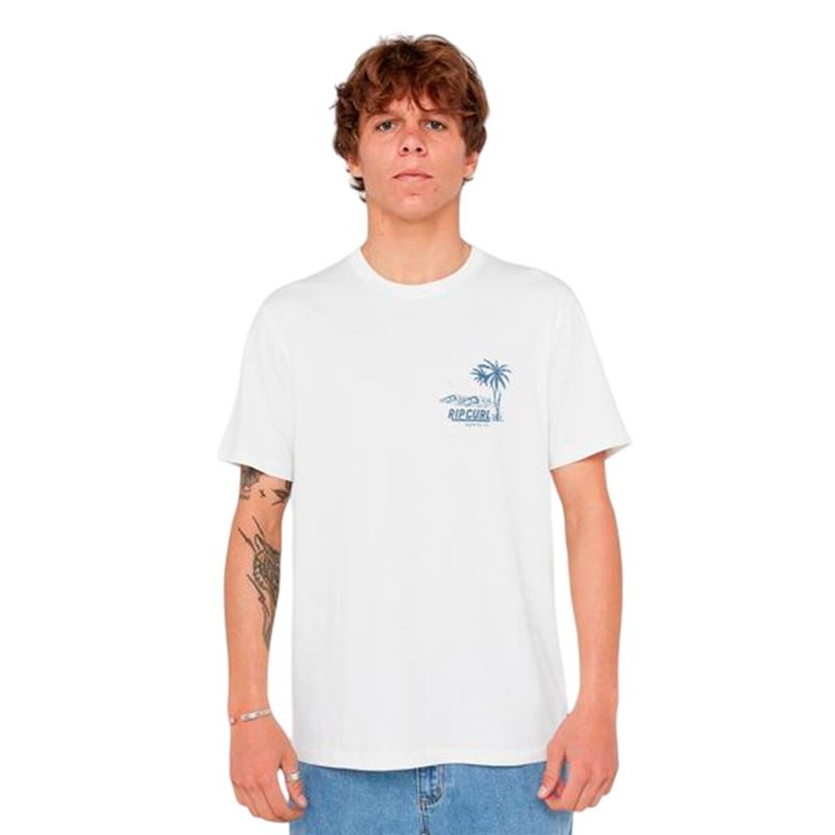 T-shirt med kortärm Herr Rip Curl Sportline Tubular Tee Vit