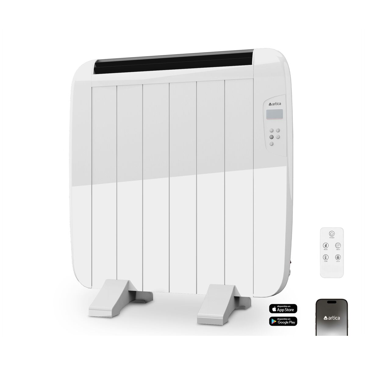 Värmeelement Digitalt Artica Vit 900 W