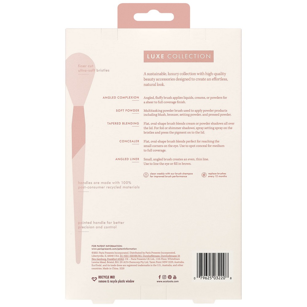 Sminkborstar, set Ecotools Luxe Natural Elegance (5 pcs) - 3
