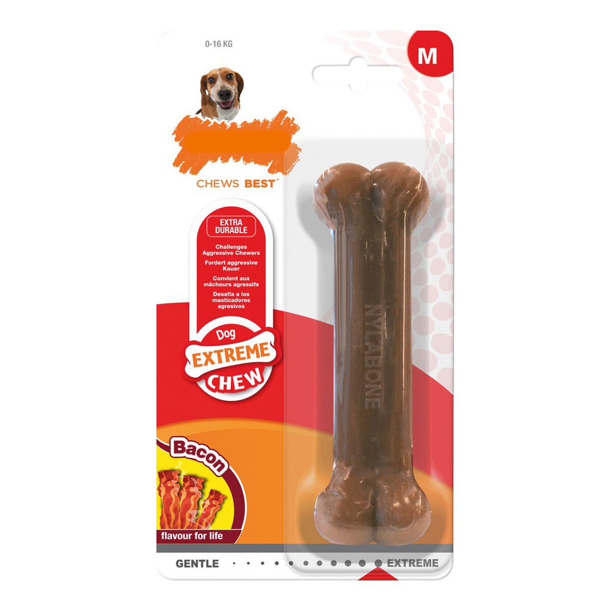 Tuggleksak för hundar Nylabone Dura Chew Bacon 12