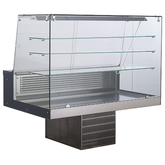 Tappa-i kylda med square glas, 3 hyllplan, l=1500 mm