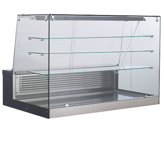 Tappa-i kylda med square glas, 3 hyllor, utan kylaggregat, l=2000 mm
