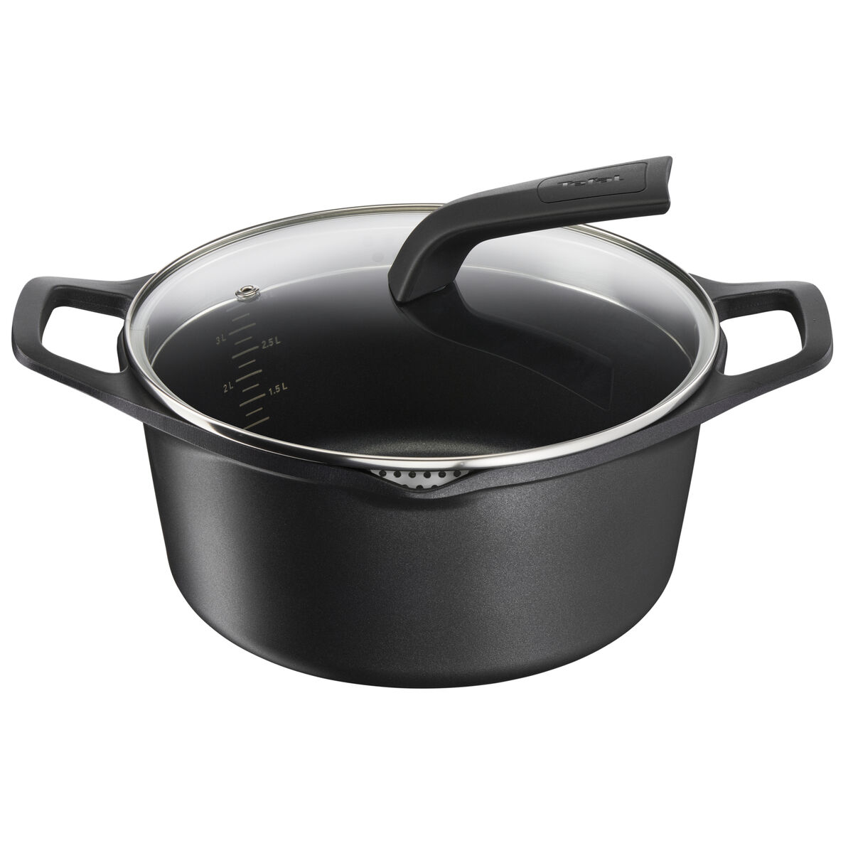 Kastrull med lock Tefal E2494644 Svart Ø 24 cm