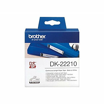 Kontinuerligt Papper till Skrivare Brother DK22210 29 x 30,48 mm Vit Svart 80 g/m² (1 antal)