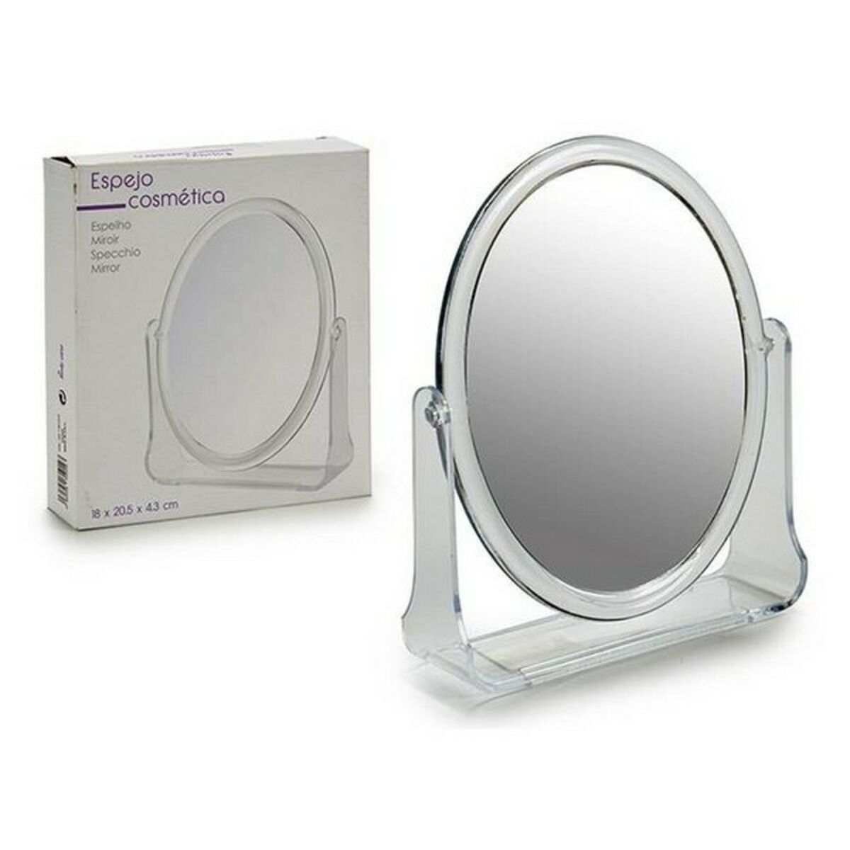 Spegel med monteringsfäste Berilo Transparent Glas Metakrylat 18,2 x 20,5 x 4,3 cm 18 x 20,5 x 4,3 cm