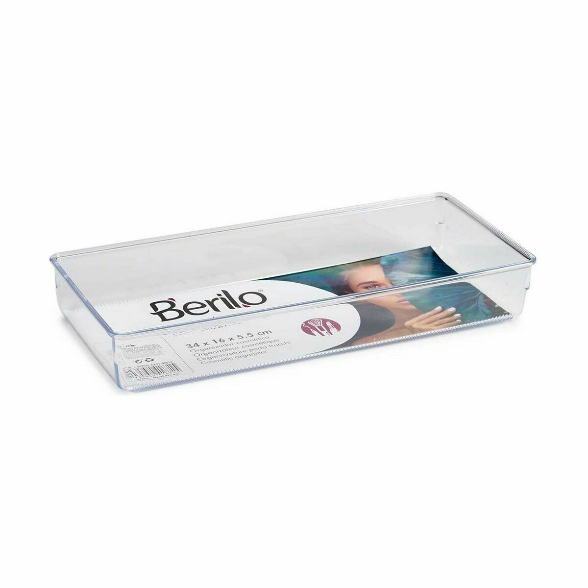 Flerfunktionell förvaring Berilo Transparent Plast 15,5 x 5,5 x 34,5 cm 34,5 x 5,5 x 15,5 cm Flera användningsområden (36 antal) - 2