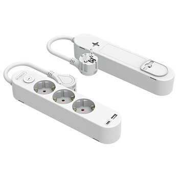 Ellist 3 Tomas-uttag med brytare Silver Electronics 48643