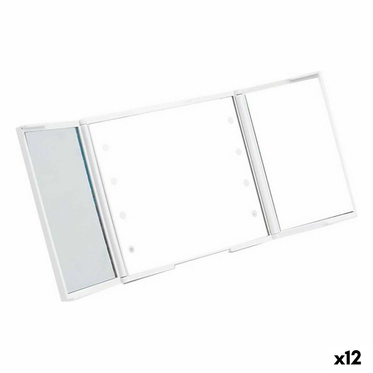 Fickspegel Berilo Vit ABS 1,5 x 9,5 x 11,5 cm LED Ljus (12 antal)
