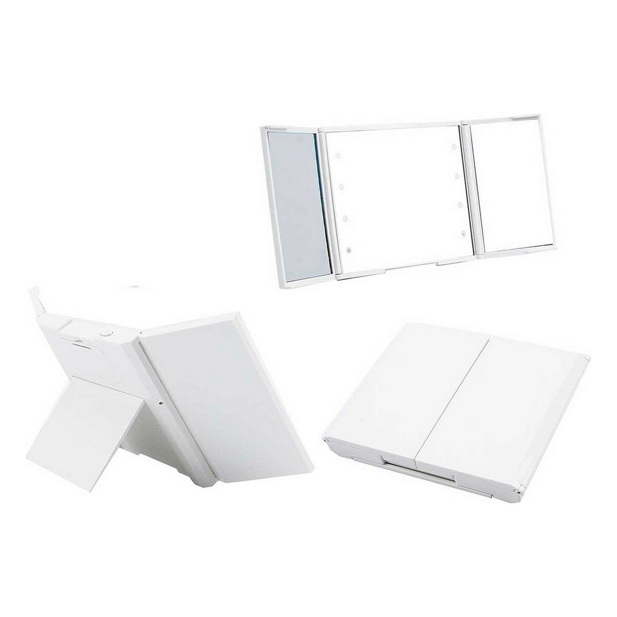 Fickspegel Berilo Vit ABS 1,5 x 9,5 x 11,5 cm LED Ljus (12 antal) - 3