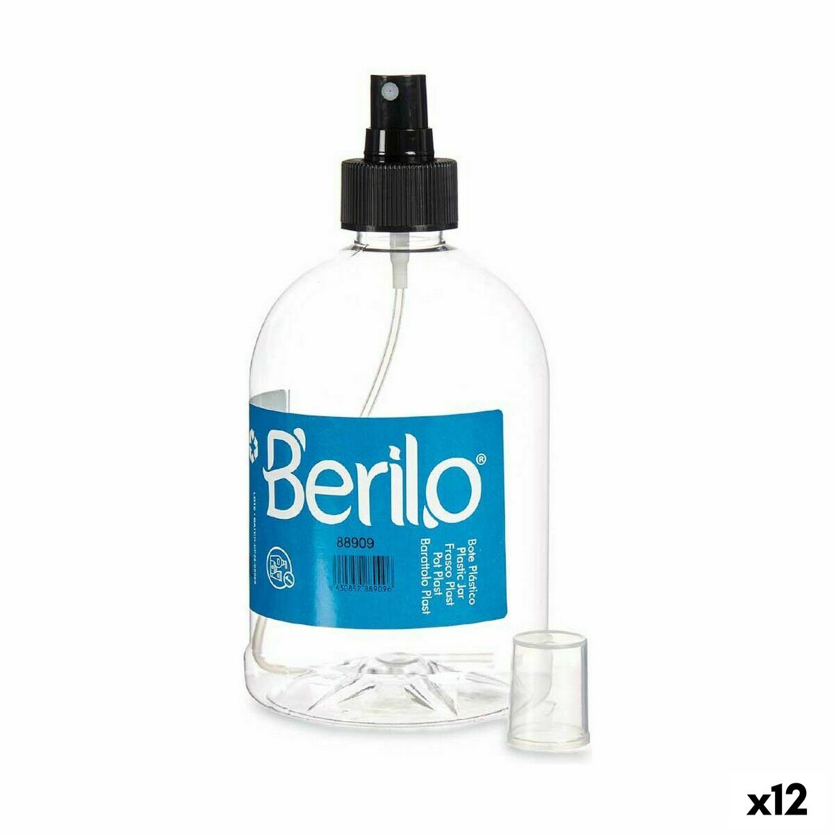 Spruta Berilo Svart Transparent Plast 500 ml (12 antal)