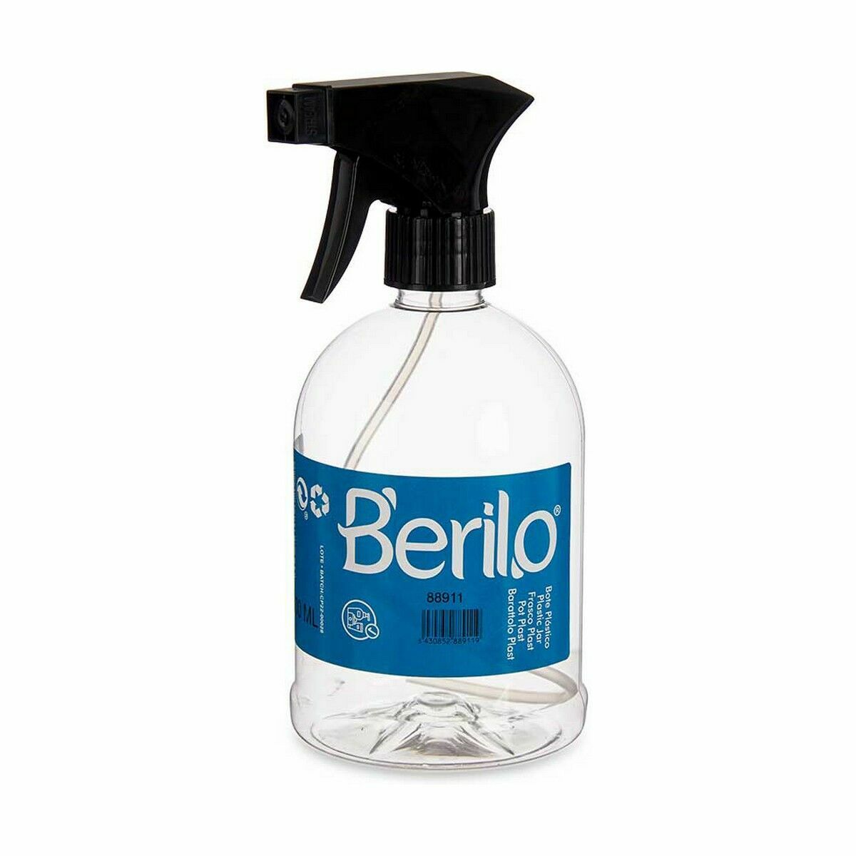 Sprejflaska Berilo Svart Transparent Plast 500 ml (12 antal) - 2