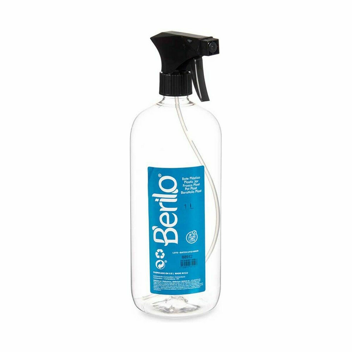 Sprejflaska Berilo Svart Transparent Plast 1 L (12 antal) - 2