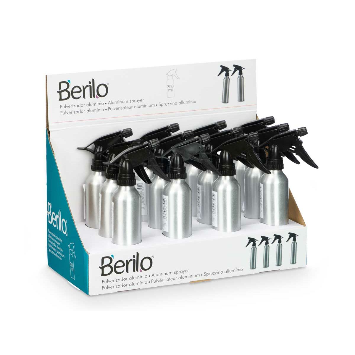 Sprejflaska Berilo Svart Silvrig Aluminium polypropen 300 ml (12 antal) - 3