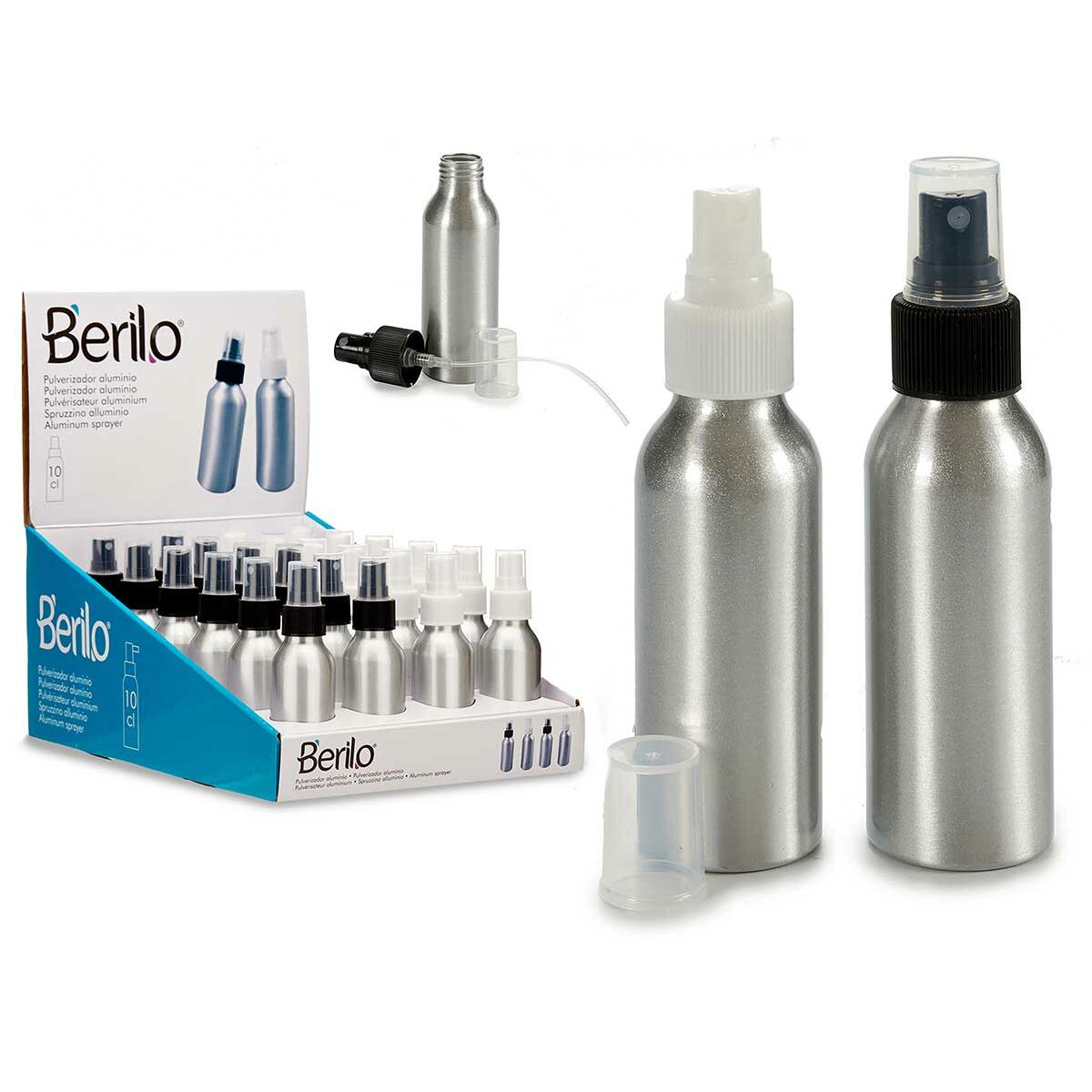 Sprejflaska Berilo Vit Svart Transparent Silvrig Aluminium polypropen 100 ml (24 antal) - 2