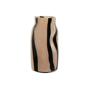 Vas Home ESPRIT Svart Kräm Glas Modern 15 x 15 x 29,2 cm