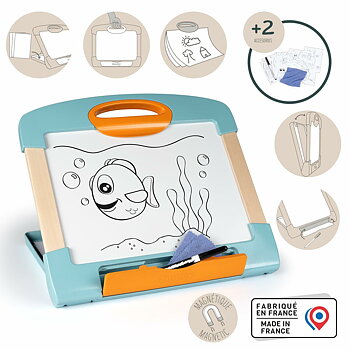Magisk Svart Tavla Smoby Magnetic modulo slate Vit Trä