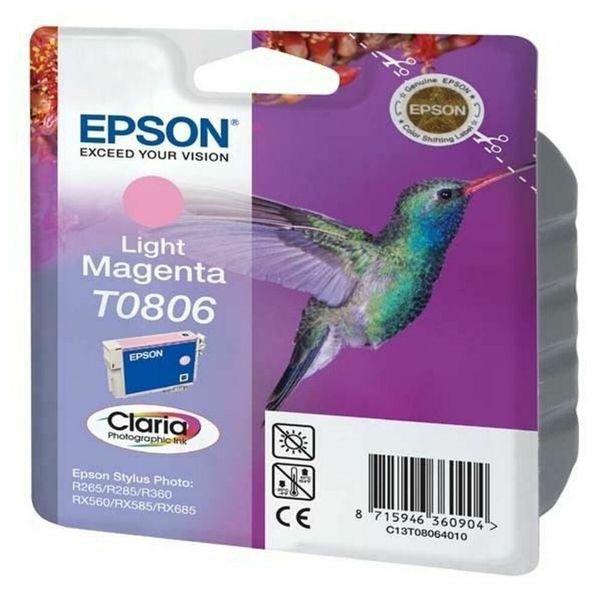 Original Bläckpatron Epson T0806 Ljus Magenta