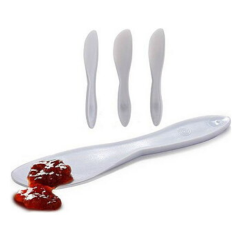 Knivset Kinvara Vit Plast 18 x 10 x 1 cm 18 x 3,5 x 1 cm 3 Delar (12 antal)