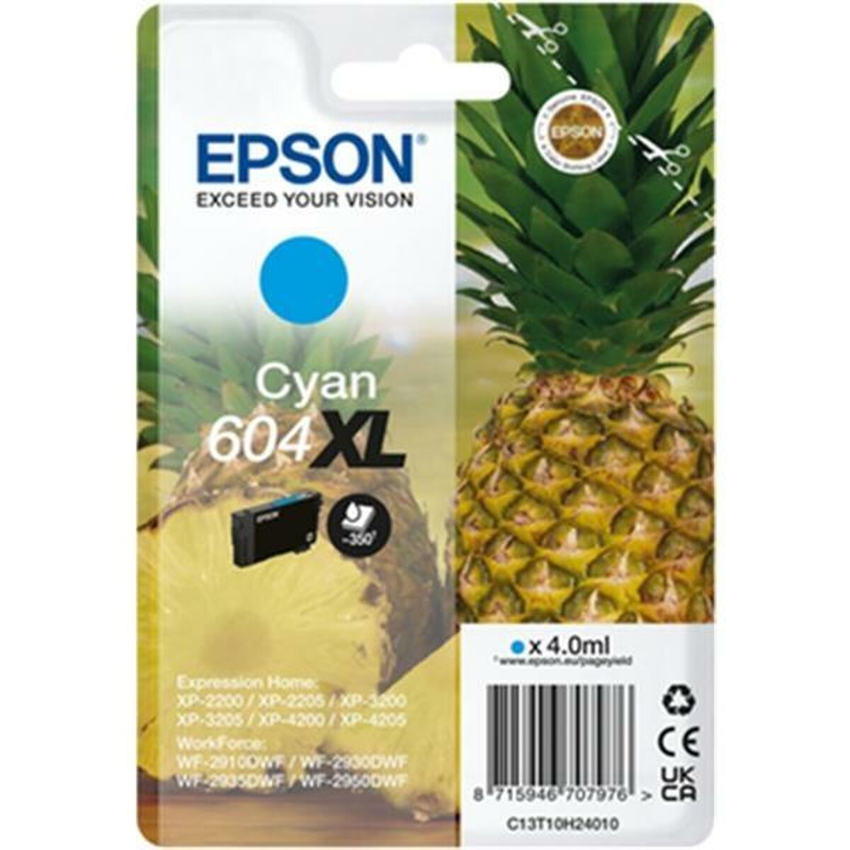 Original Bläckpatron Epson 604XL Svart Turkos