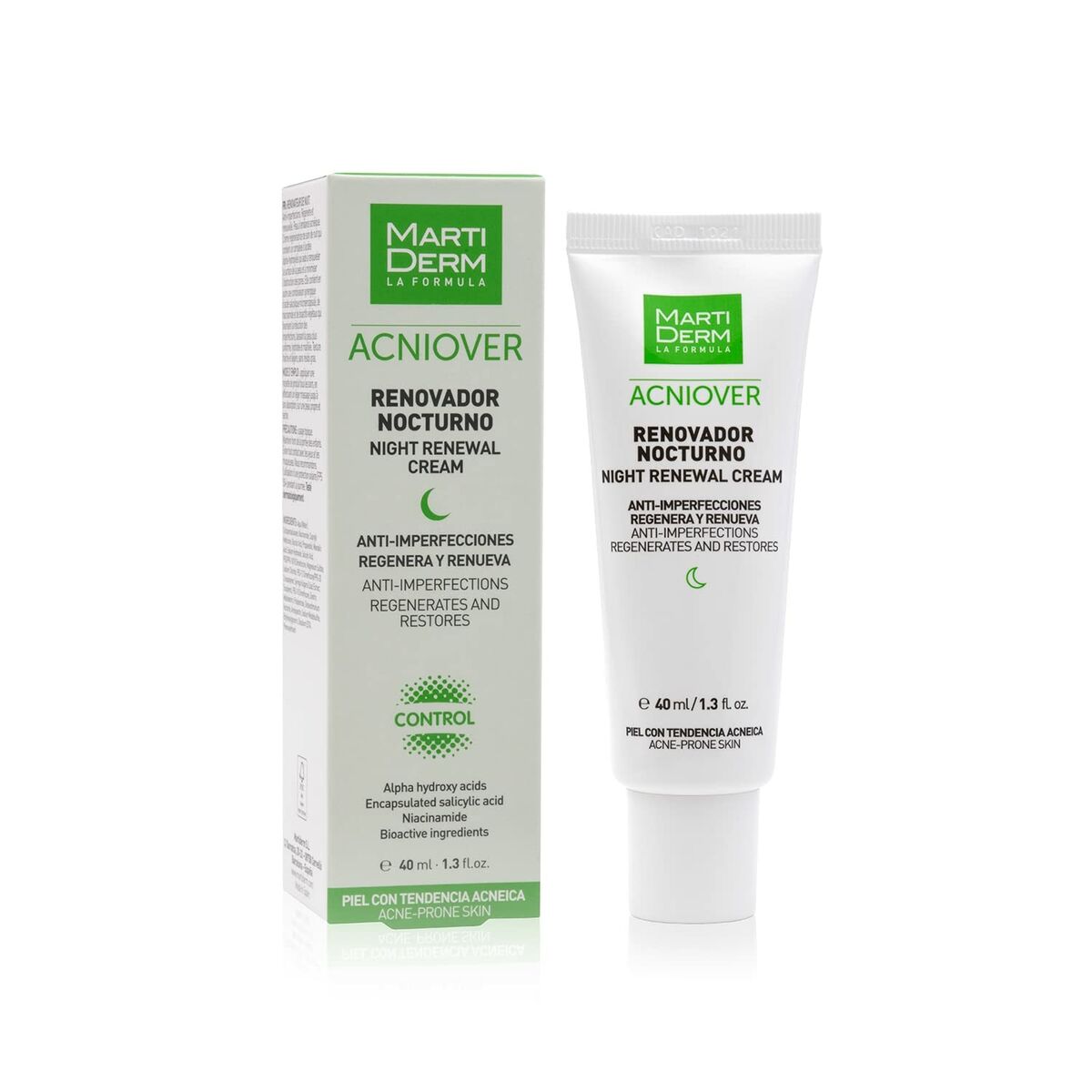Nattkräm Martiderm ACNIOVER 40 ml Motverkar ojämnheter