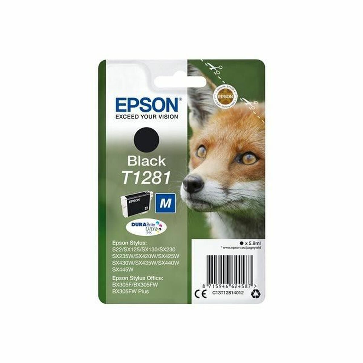 Original Bläckpatron Epson T1281 Svart 5,9 ml