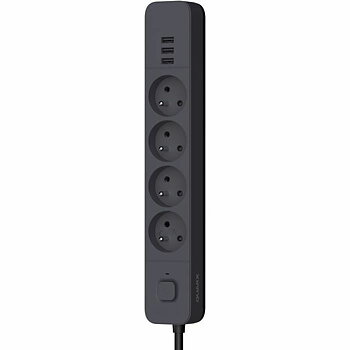 Ellist 4 Tomas-uttag med brytare QUARX (3 m)