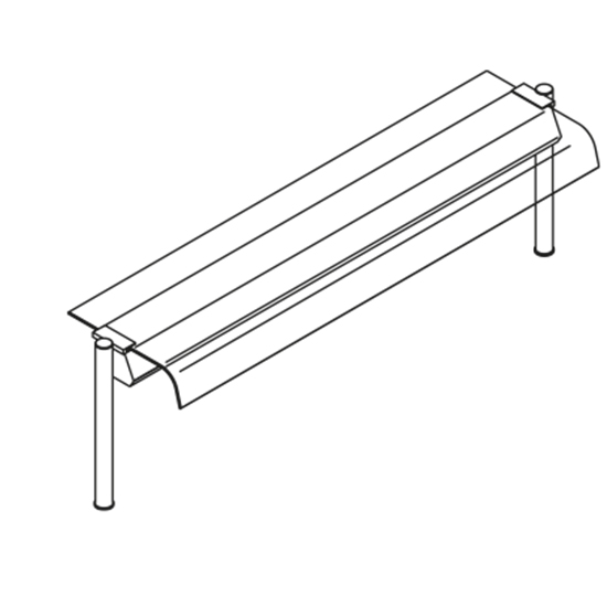 1-nivå Överskåp med böjda glas, 2x GN 1/1