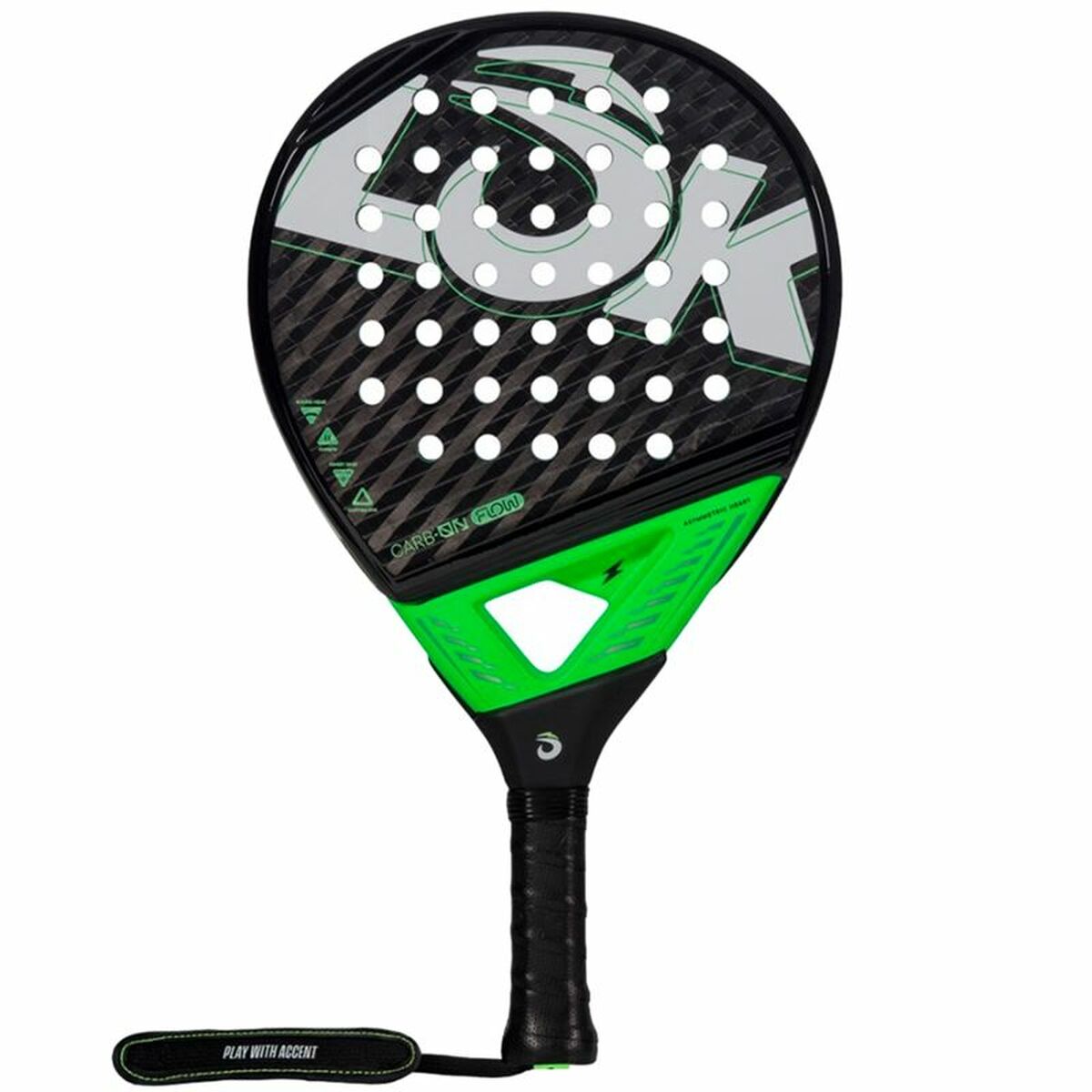 Padelracket Lok Sports Carb-On Flow Svart Limegrön
