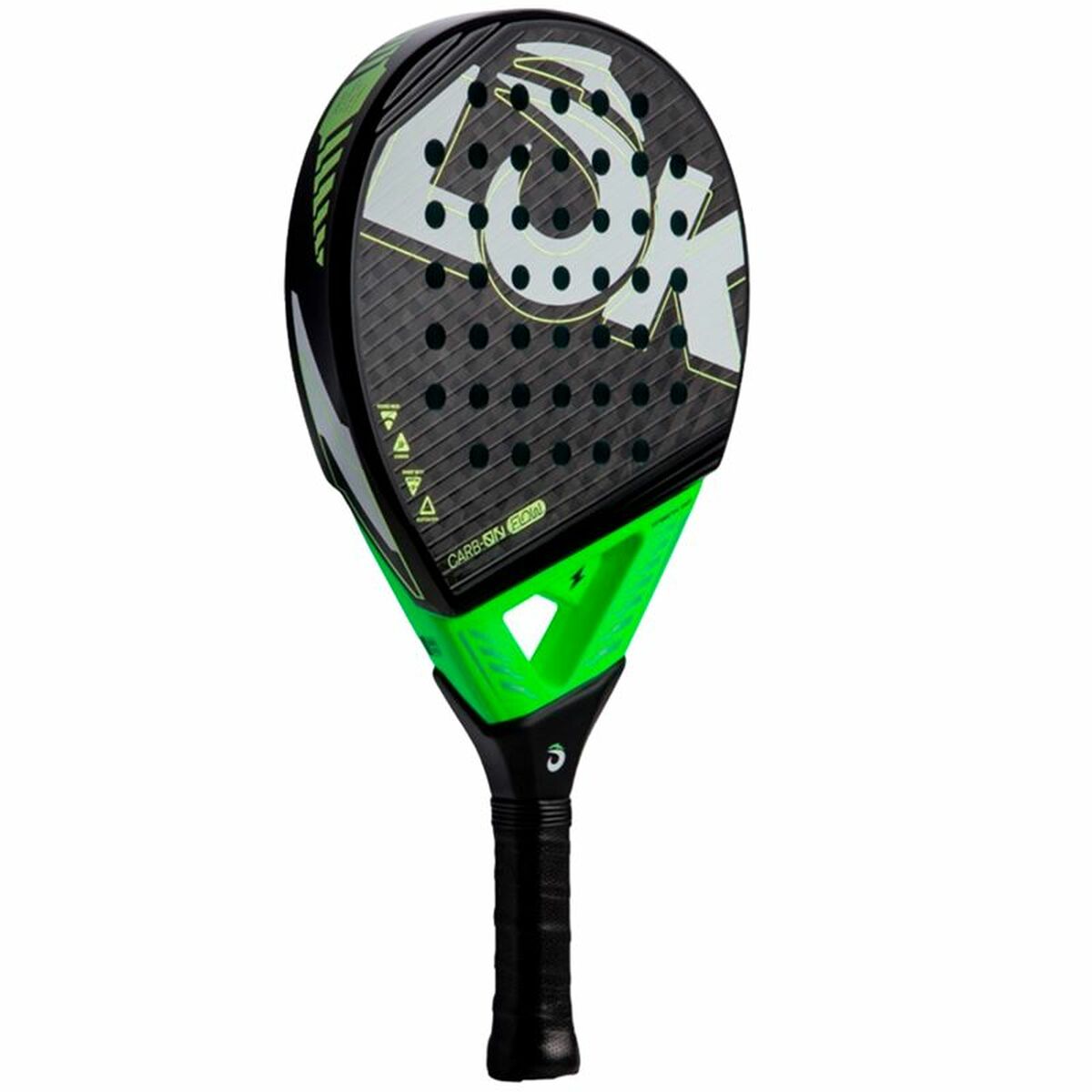 Padelracket Lok Sports Carb-On Flow Svart Limegrön - 2