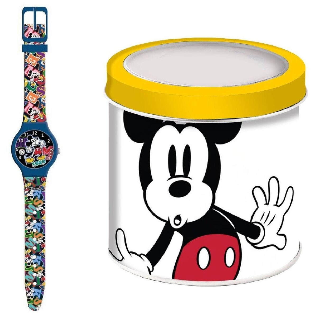 Barnklocka Mickey Mouse MICKEY MOUSE  - TIN BOX Ø 33 mm