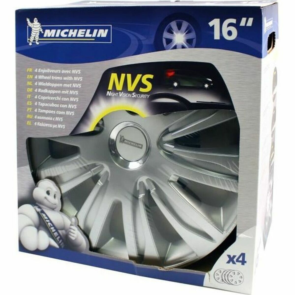 Navkapsel Michelin Grå Silvrig 16" 4 Delar