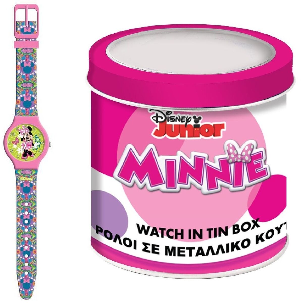 Barnklocka Minnie Mouse MINNIE  - TIN BOX Ø 33 mm