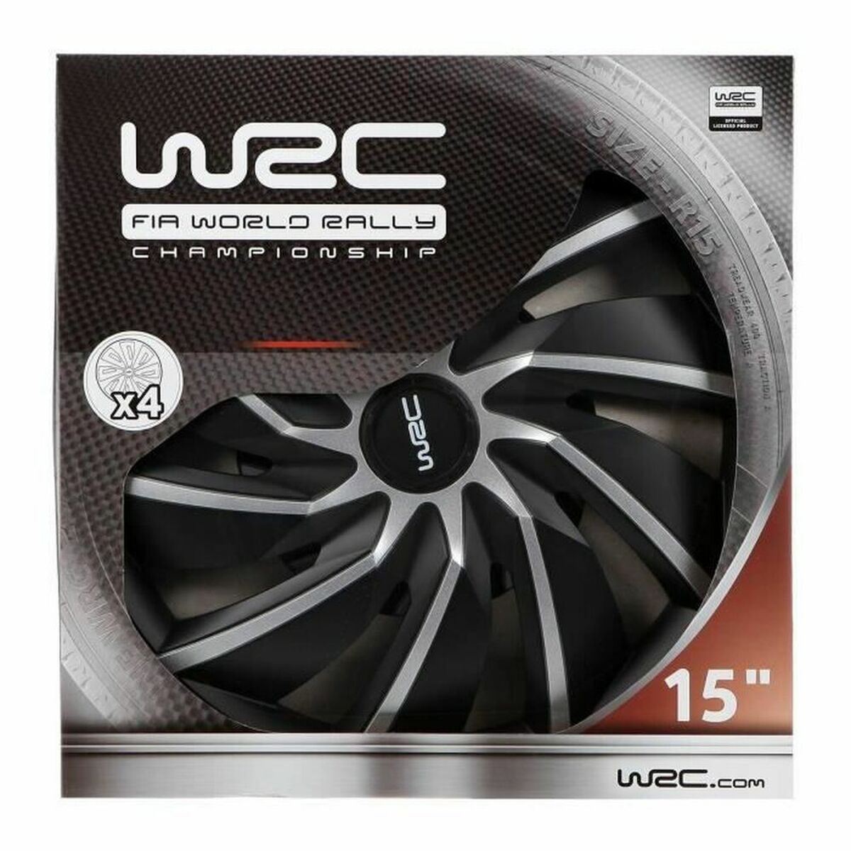 Navkapsel WRC 7598 Grå Svart/Grå 15" 4 Delar