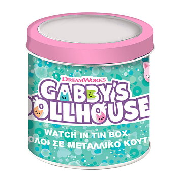 Barnklocka Gabby's Dollhouse 000574089 - TIN BOX Ø 33 mm