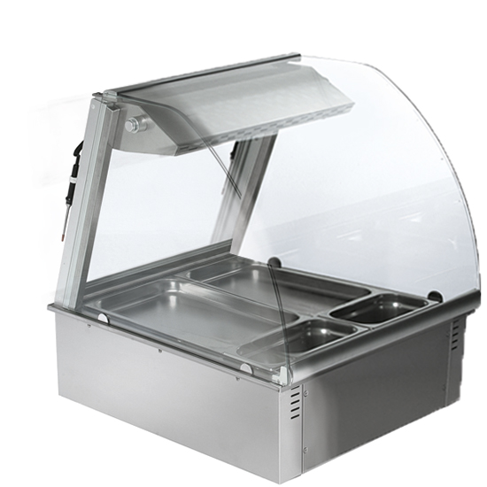 Drop-in befuktad ventilation varma display, 2x GN 1/1 + 2x GN 1/3