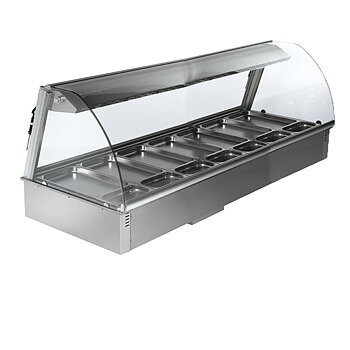 Drop-in befuktad ventilation varma display, 7x GN 1/1 + 7x GN 1/3
