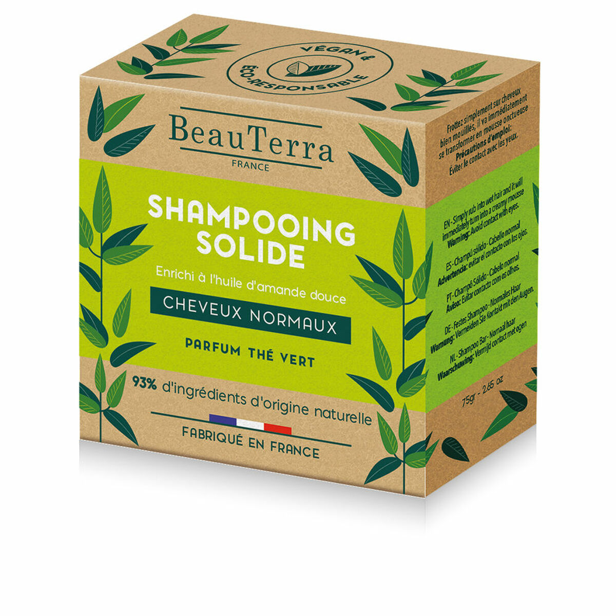 Schampobar Beauterra   75 g Grönt te
