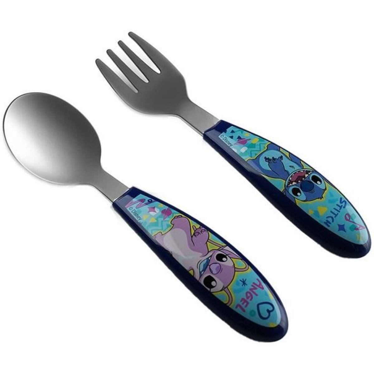 Bestick-set ThermoBaby LILO & STITCH Blå Turkos Metall Rostfritt stål 2 Delar