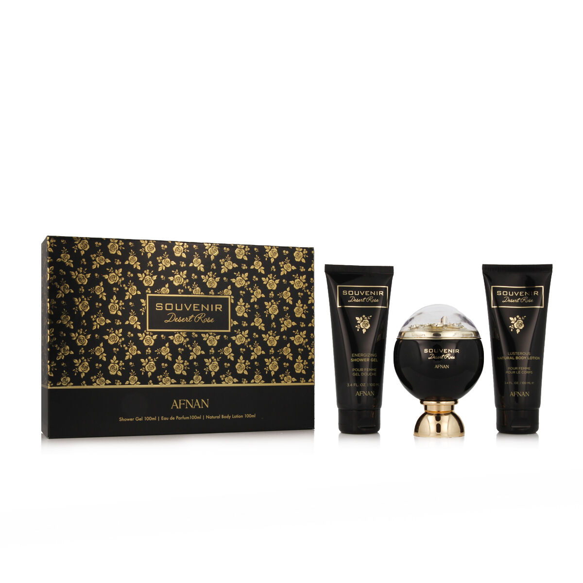 Parfymset Damer Afnan Souvenir Desert Rose EDP 3 Delar