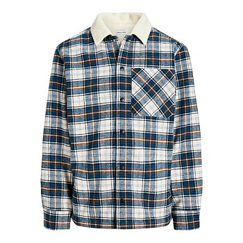 Skjorta med lång ärm Herr Jack & Jones Jjzac Teddy Overshirt Ls Mörkblå