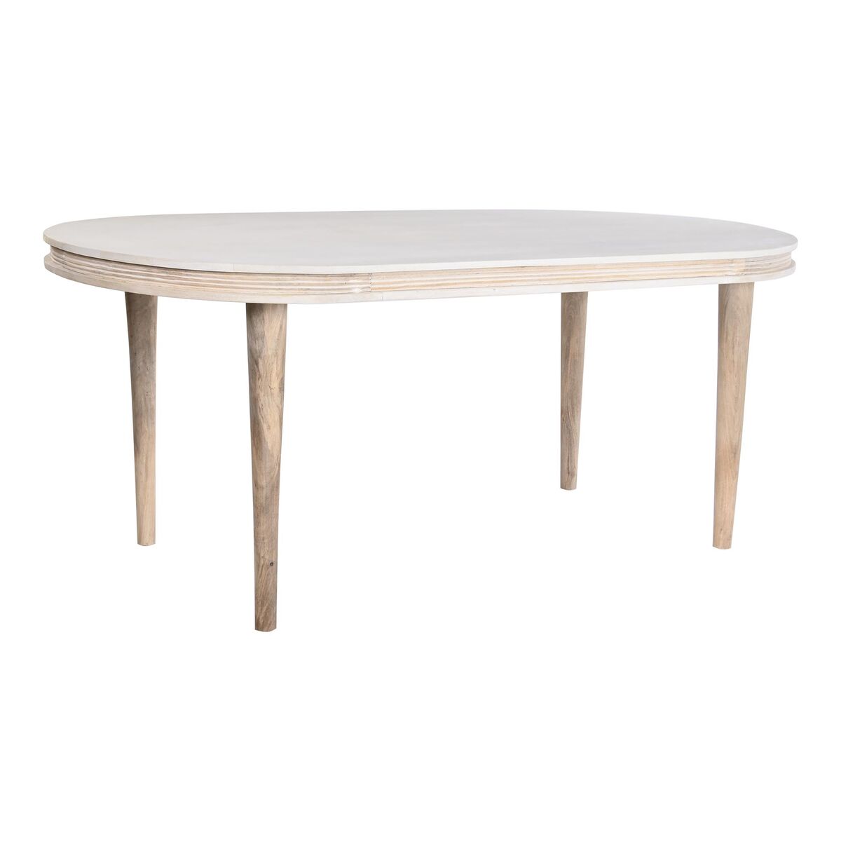 Matsalsbord DKD Home Decor Vit Gyllene Mässing Mangoträ 180 x 90 x 76 cm