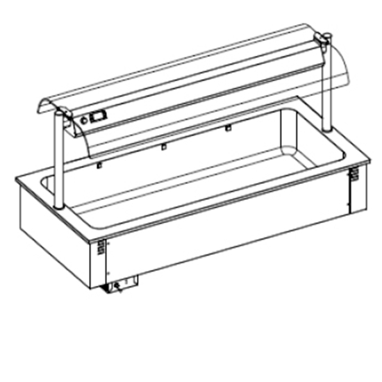 Drop-in uppvärmd tank med komplett Överskåp, 5x GN 1/1