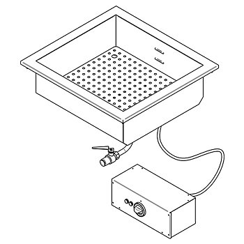 Infälld Elektrisk Vattenbad, 1 skål GN h 150 mm