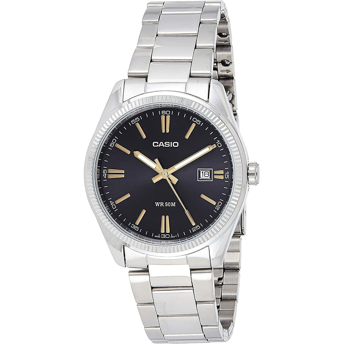 Herrklocka Casio DATE Svart Silvrig (Ø 39 mm)