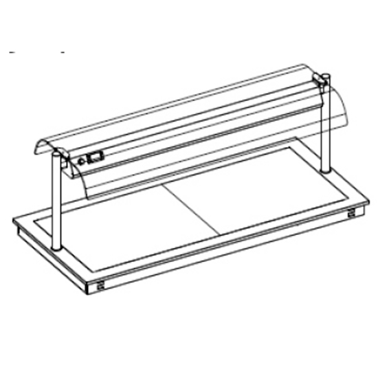 Drop-in uppvärmd övre aggregat med härdat glas och fullständig Överskåp, 2x GN 1/1