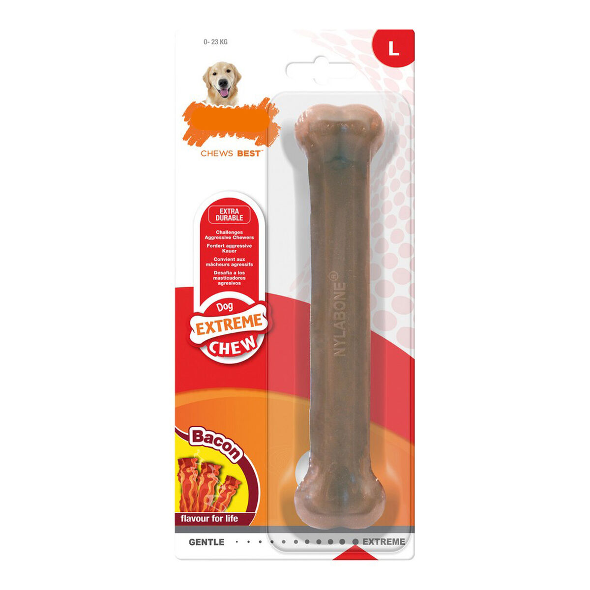 Tuggleksak för hundar Nylabone Dura Chew Bacon 11