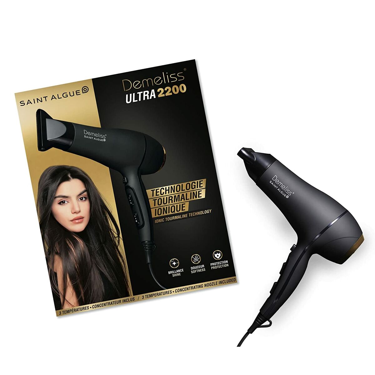 Hårtork Saint-Algue 2200 W Svart - 2