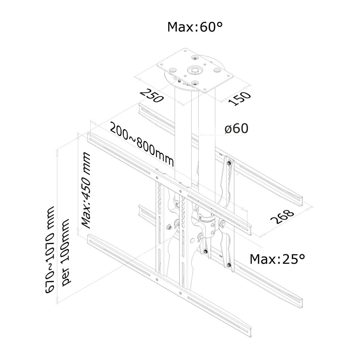 TV-fäste Neomounts PLASMA-C100D 75" 37" 50 kg - 3