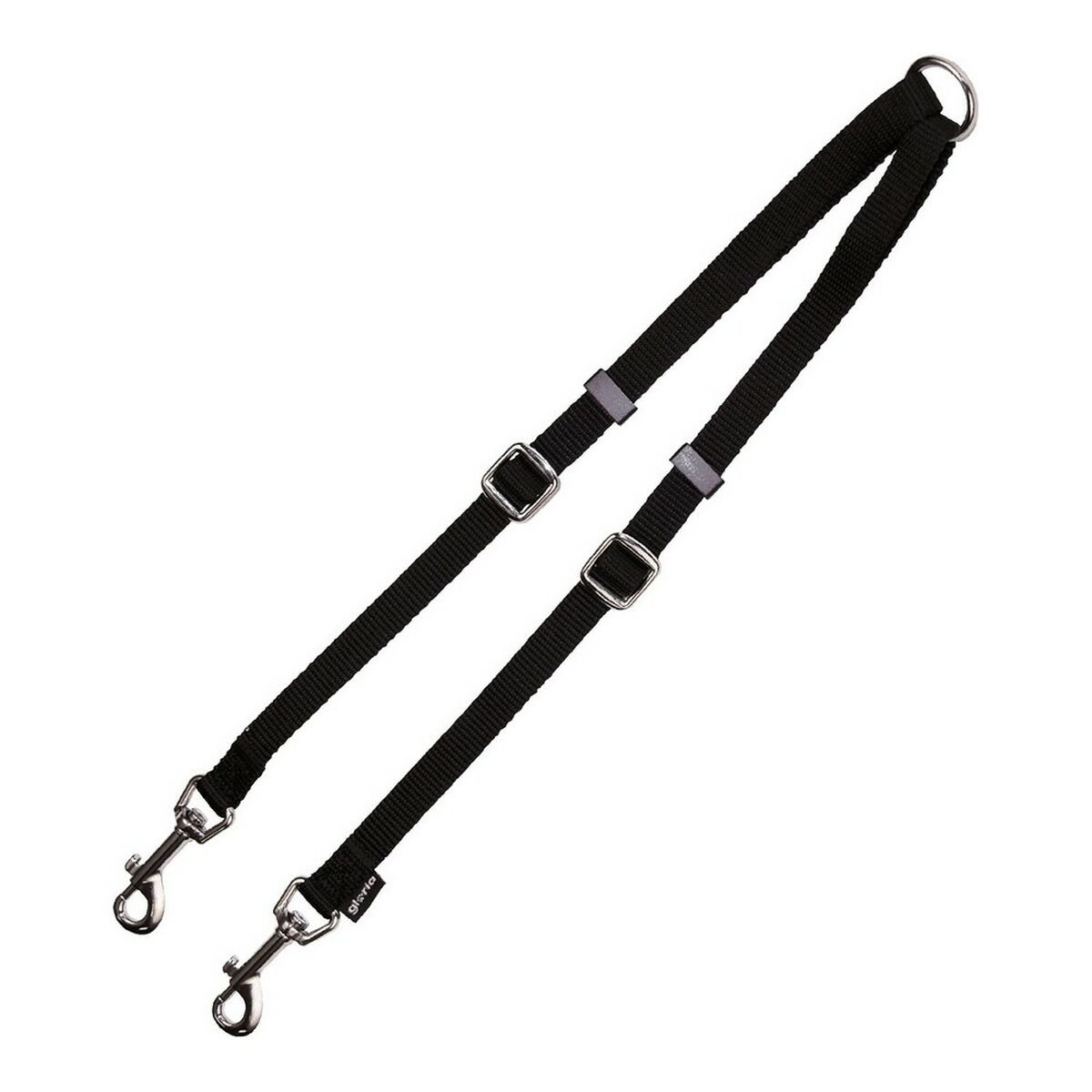 Koppling för 2-hundsledning Gloria Svart (1.6 x 35-56 cm) (1.6 x 35-56 cm)